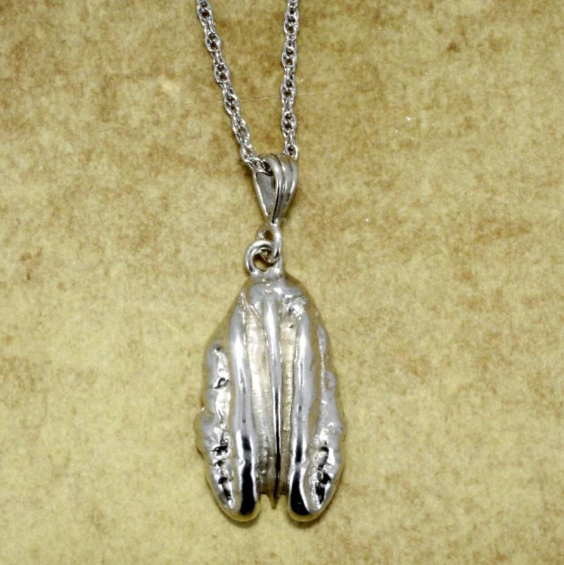 sterling Silber Pecan Anhänger Halskette - Natur Inspiriert Schmuck von Agrijewelry