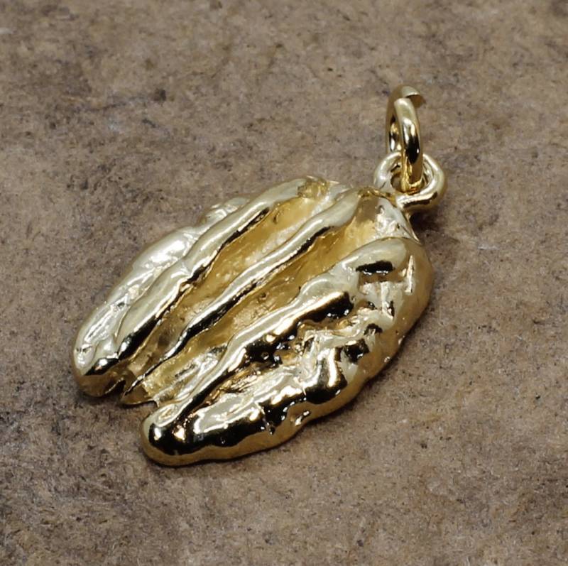 14Kt Gold Vermeil Pekannuss Anhänger Natur Inspiriert Schmuck Alle Edelmetalle von Agrijewelry