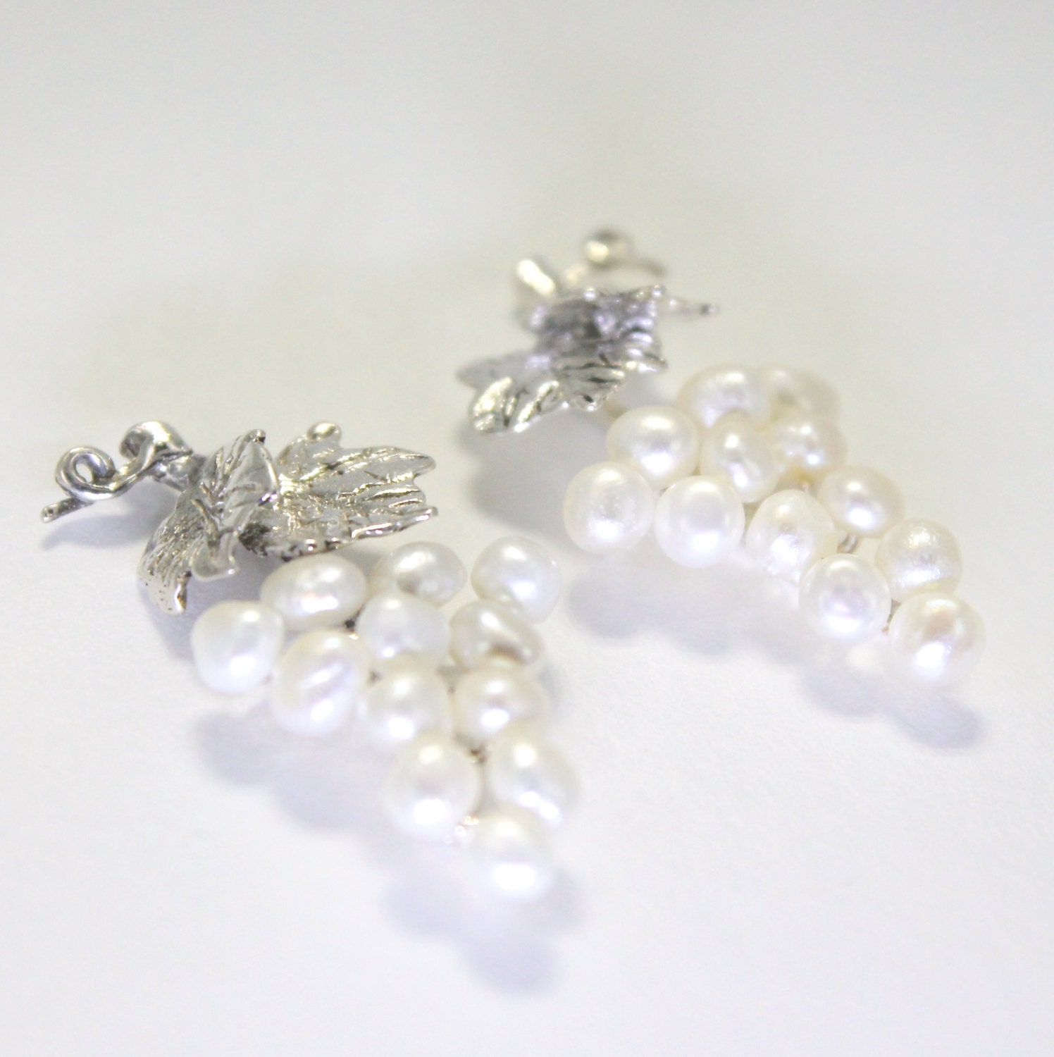 sterling Silber Perle Trauben Ohrringe Napa Valley Inspirierte Schmuck von Agrijewelry