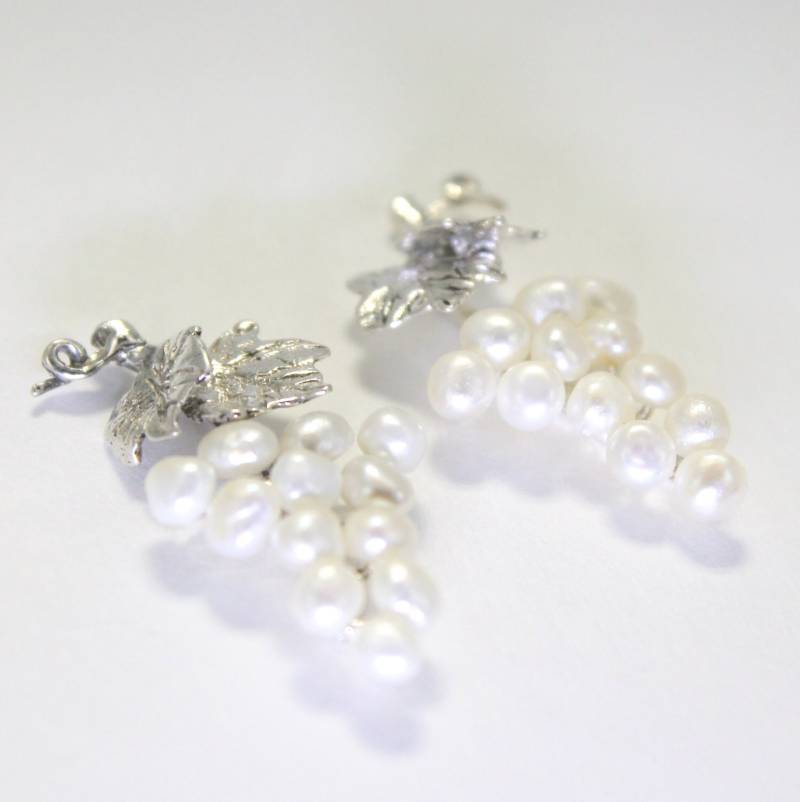sterling Silber Perle Trauben Ohrringe Napa Valley Inspirierte Schmuck von Agrijewelry