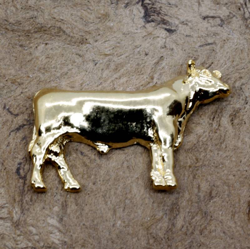 Gold Vermeil Champion Bull Krawatte Tack Viehzüchter Schmuck Geschenk Alle Edelmetalle von Agrijewelry