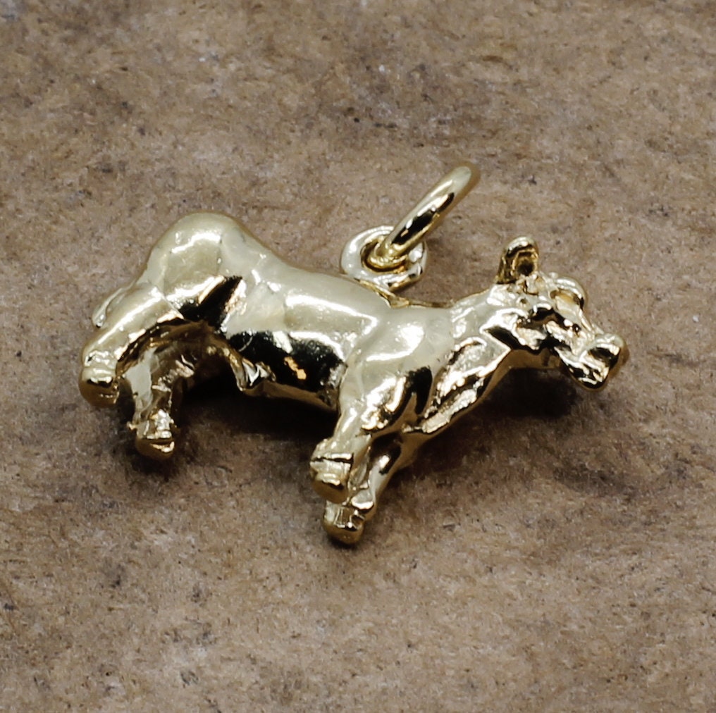 14Kt Gold Vermeil Show Steer Anhänger 4-H Ffa Rinder Geschenk, Alle Edelmetalle 14Kt Gold Vermeil Show Steer Anhänger 4-H Ffa Rinder Geschenk, Alle Edelmetalle von Agrijewelry