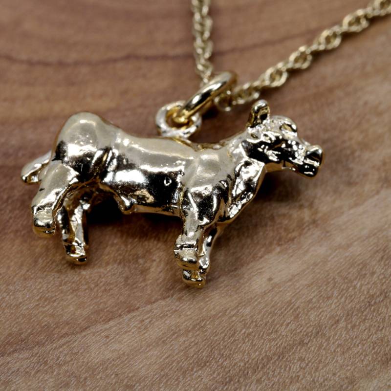 14Kt Gold Vermeil Show Steer Halskette 4-H Ffa Cattle Jewelry Alle Edelmetalle von Agrijewelry