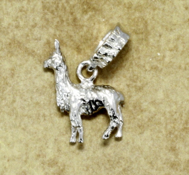 sterling Silber Lama Slide Charm 3D Tier Schmuck von Agrijewelry