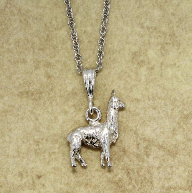sterling Silber Lama Halskette 3D Tier Anhänger, 18 "Kette von Agrijewelry