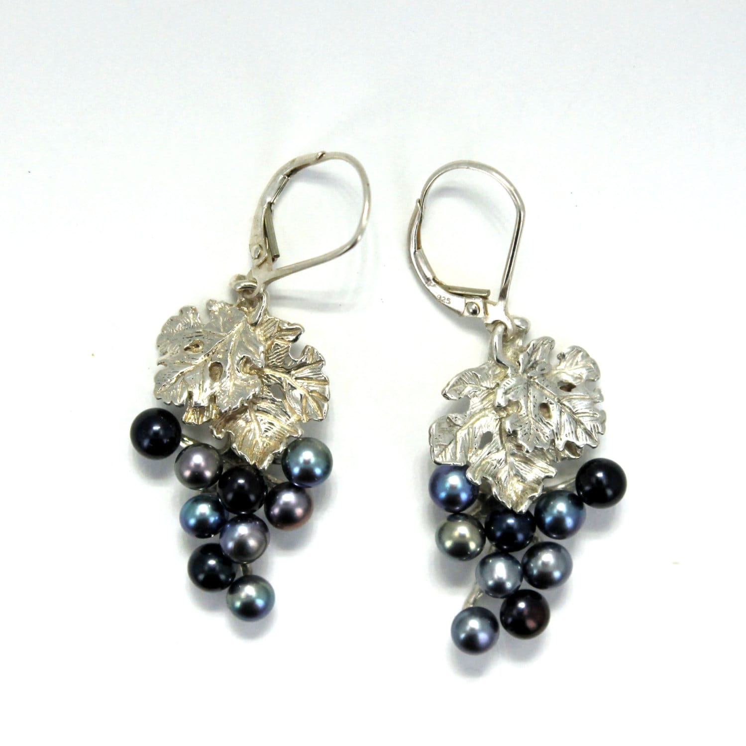 sterling Silber Trauben Ohrringe Schwarze Perle Ohrringe sterling Silber Trauben Ohrringe Schwarze Perle Ohrringe von Agrijewelry