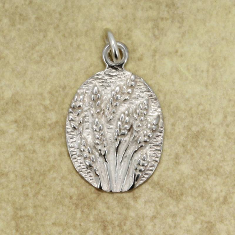 sterling Silber Weizen Feld Anhänger Hand Geschnitztes Bauern Geschenk von Agrijewelry