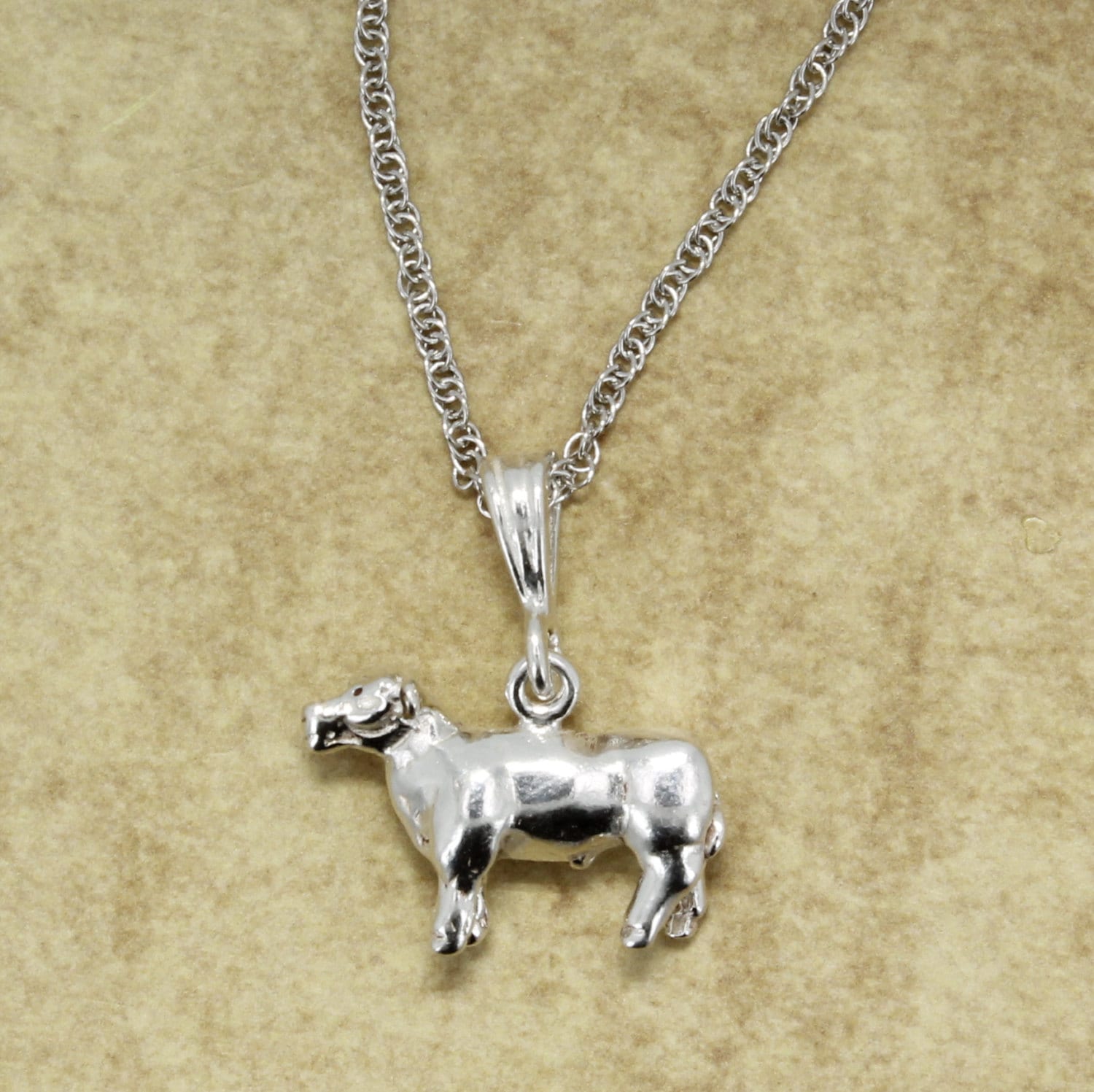 925 Silber Show Steer Halskette 4-H Ffa Schmuck von Agrijewelry