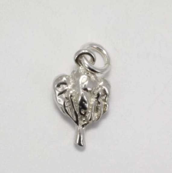 sterling Silber Cotton Boll Charm 2 Jahre Alt Jahrestag Anhänger von Agrijewelry