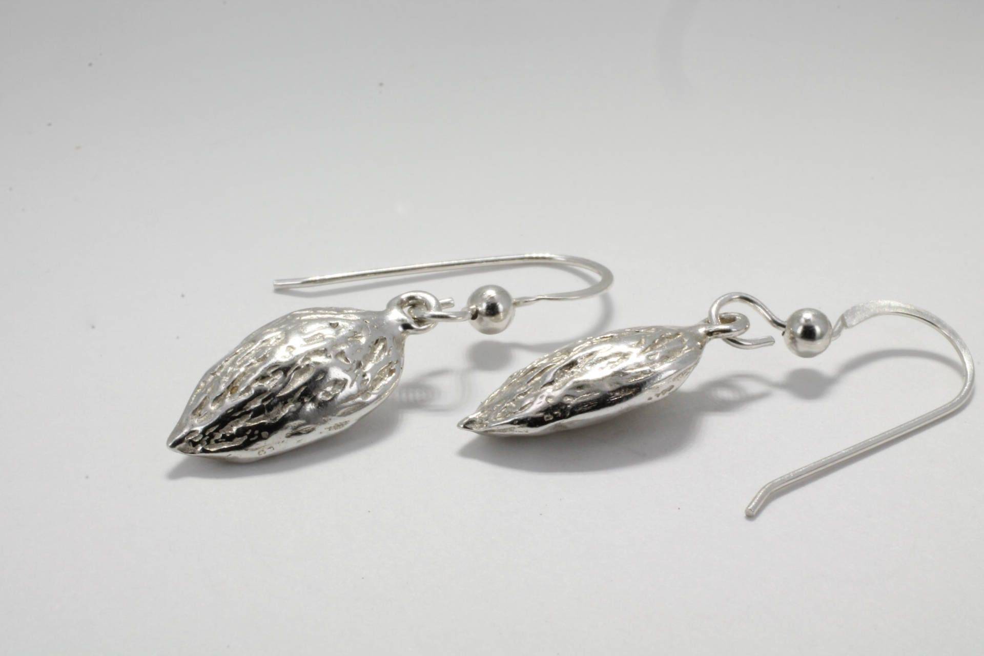 sterling Silber Mandel Ohrringe Handgeschnitzter Schmuck sterling Silber Mandel Ohrringe Handgeschnitzter Schmuck von Agrijewelry