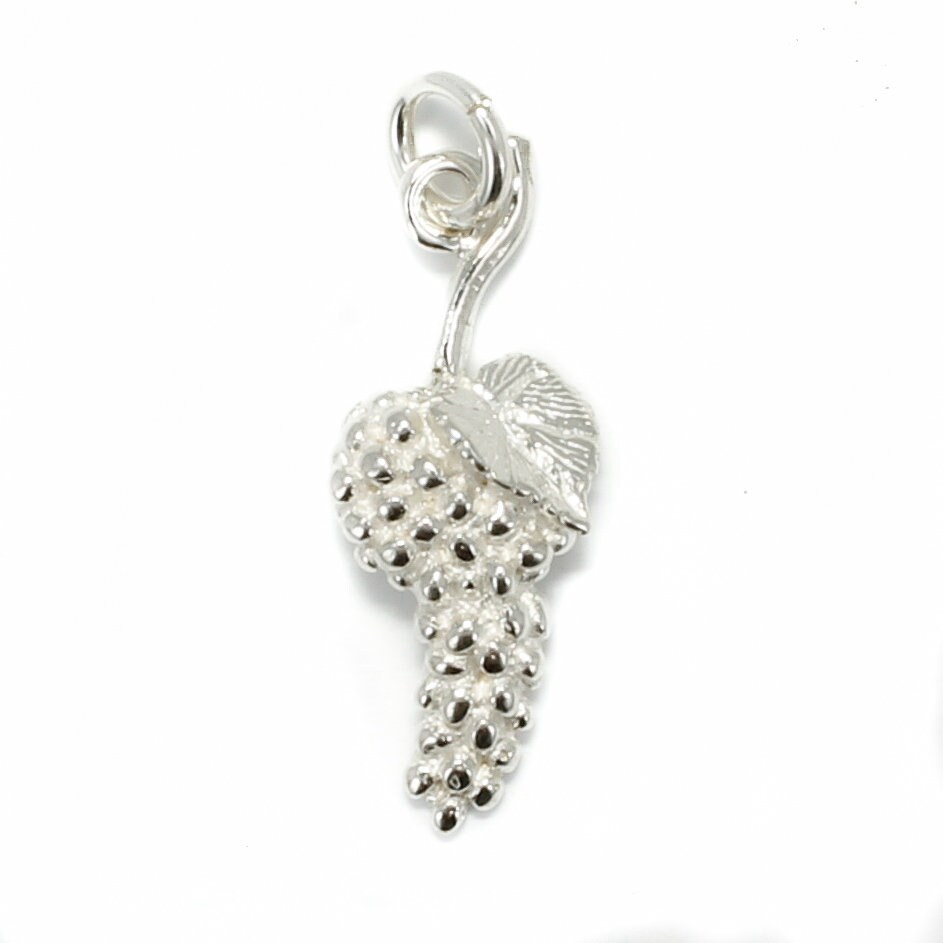 sterling Silber Trauben Charm Mit Blatt von Agrijewelry