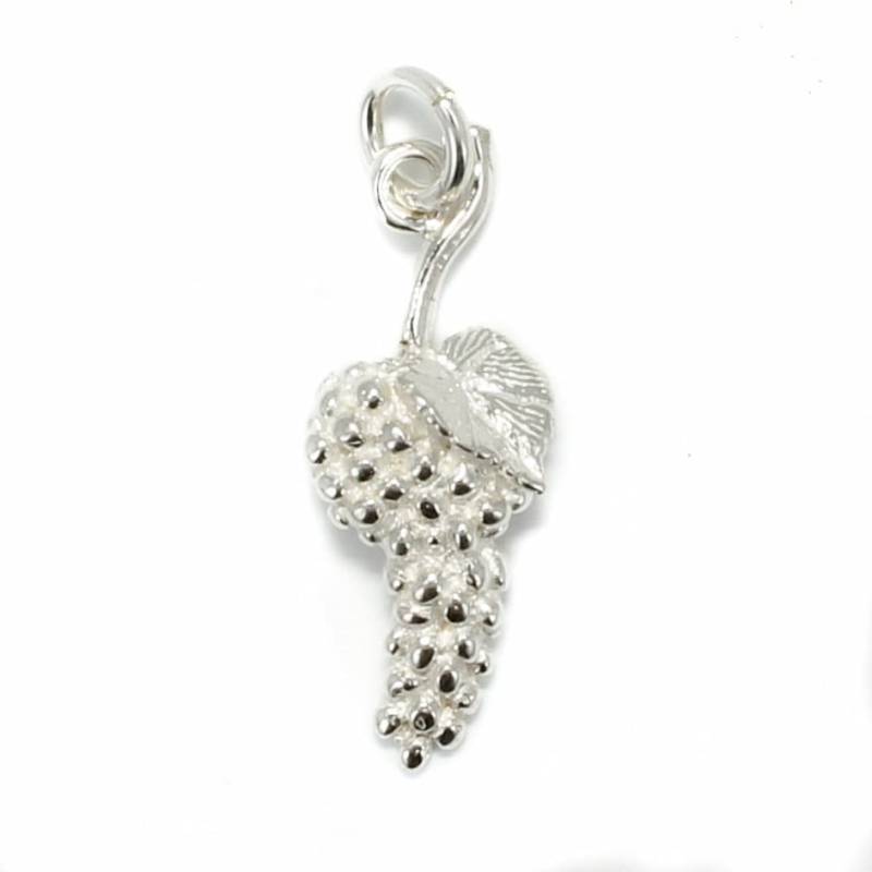 sterling Silber Trauben Charm Mit Blatt von Agrijewelry