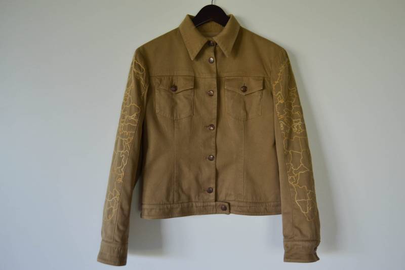 Frauen Italien Beige Jacke Karamell Braun Jacket Women Herbst Blazer Kurzer Trenchcoat Abend Park Kleine Oberbekleidung von AgritasVintage