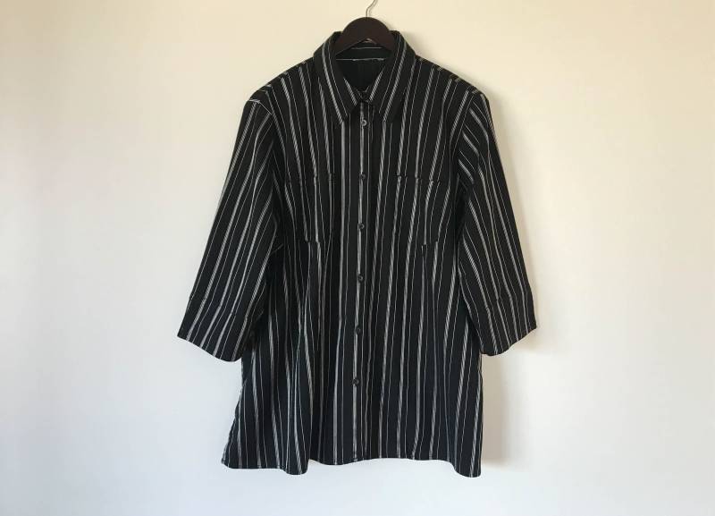 Weinlese-Frauen Design Bluse Dünne Verschwitzten Shirt Frauen Home Leichte Halb Ärmel Hemd Gestreifte Geschenk Für Mama, Große Größe von AgritasVintage