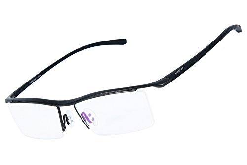 Agstum Herren Titan Brillengestell Semi-randlos Brillen Business-optische Gläser Rahmen (Grau) von Agstum