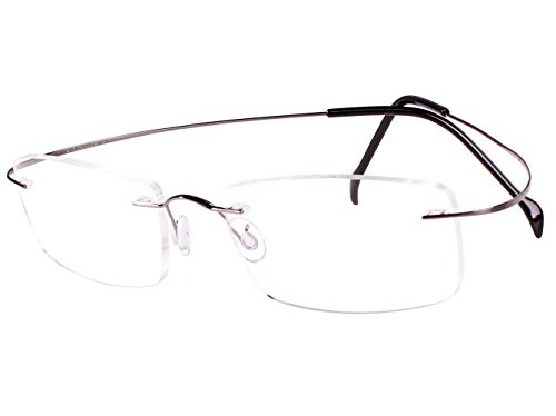 Agstum Reines Titan randloser Rahmen optische Scharnierbrille für Damen und Herren, grau, M von Agstum