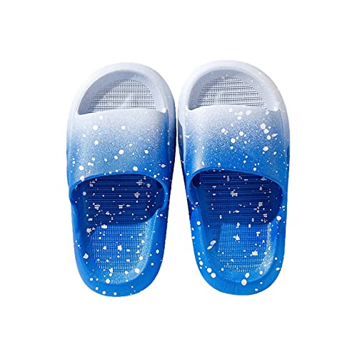 Badelatschen Junge Unisex Mädchen Schwimmschuhe Badeschlappen Hausschuhe Sommer Dusch Badeschuhe Jungen Mädchen Sandalen Strand Pantoletten Weiche rutschfest Mädchen Hausschuhe (Blue, 29 Little Child) von Ahagogo