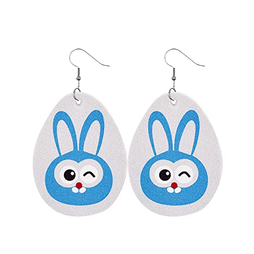 Ohrringe mit Seiten versehener Ohrring-Schmuck-niedliche Kaninchen-Ostern-doppelte Mädchen-Ohrringe Ohrringe Chirurgenstahl Damen Set (B-a, One Size) von Ahagogo