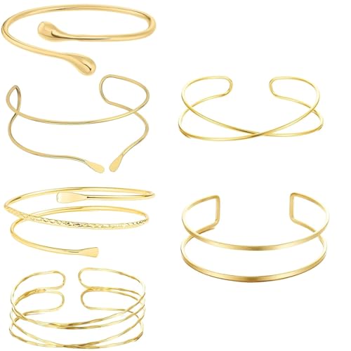 Ahaimy 6 Stück Armreif Oberarm, Oberarmreif Gold, Armreif Gold Oberarm, Oberarm, Manschette Armband Geschenke, Minimalistisches Design Für Partys Und Besondere Anlässe Ahaimy 6 Stück Armreif Oberarm, Oberarmreif Gold, Armreif Gold Oberarm, Oberarm, Manschette Armband Geschenke, Minimalistisches Design Für Partys Und Besondere Anlässe von Ahaimy