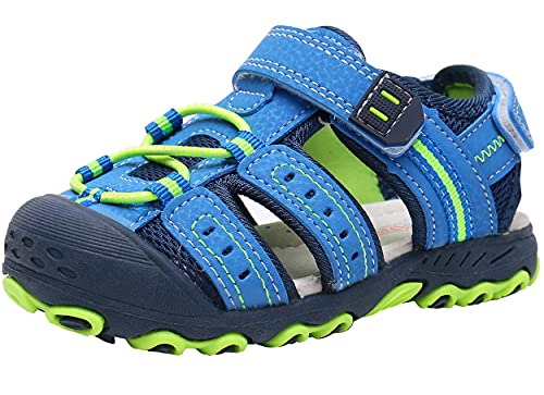 Ahannie Jungen Sommer Trekking & Wanderschuhe Sandalen, Sport & Outdoor Sandalen für Jungen, Kinder Arch Support Geschlossene Sandalen (Color : Y118-Blau,Size : 22 EU) von Ahannie