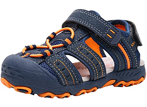 Ahannie Jungen Sommer Trekking & Wanderschuhe Sandalen, Sport & Outdoor Sandalen für Jungen, Kinder Arch Support Geschlossene Sandalen (Color : Y118-Orange,Size : 25 EU) von Ahannie