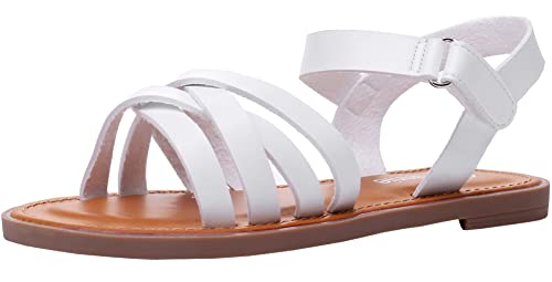 Ahannie Mädchen Sommer Riemchensandalen,Kinder Freizeitsandale mit Riemchen(GD988-Weiss-EU 30/US 12/UK 11) von Ahannie