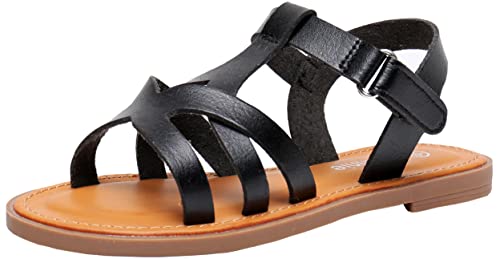 Ahannie Mädchen Sommer Riemchensandalen,Kinder Sandale mit Riemen und Schnalle(GD666-Schwarz-EU 30/US 12/UK 11) von Ahannie