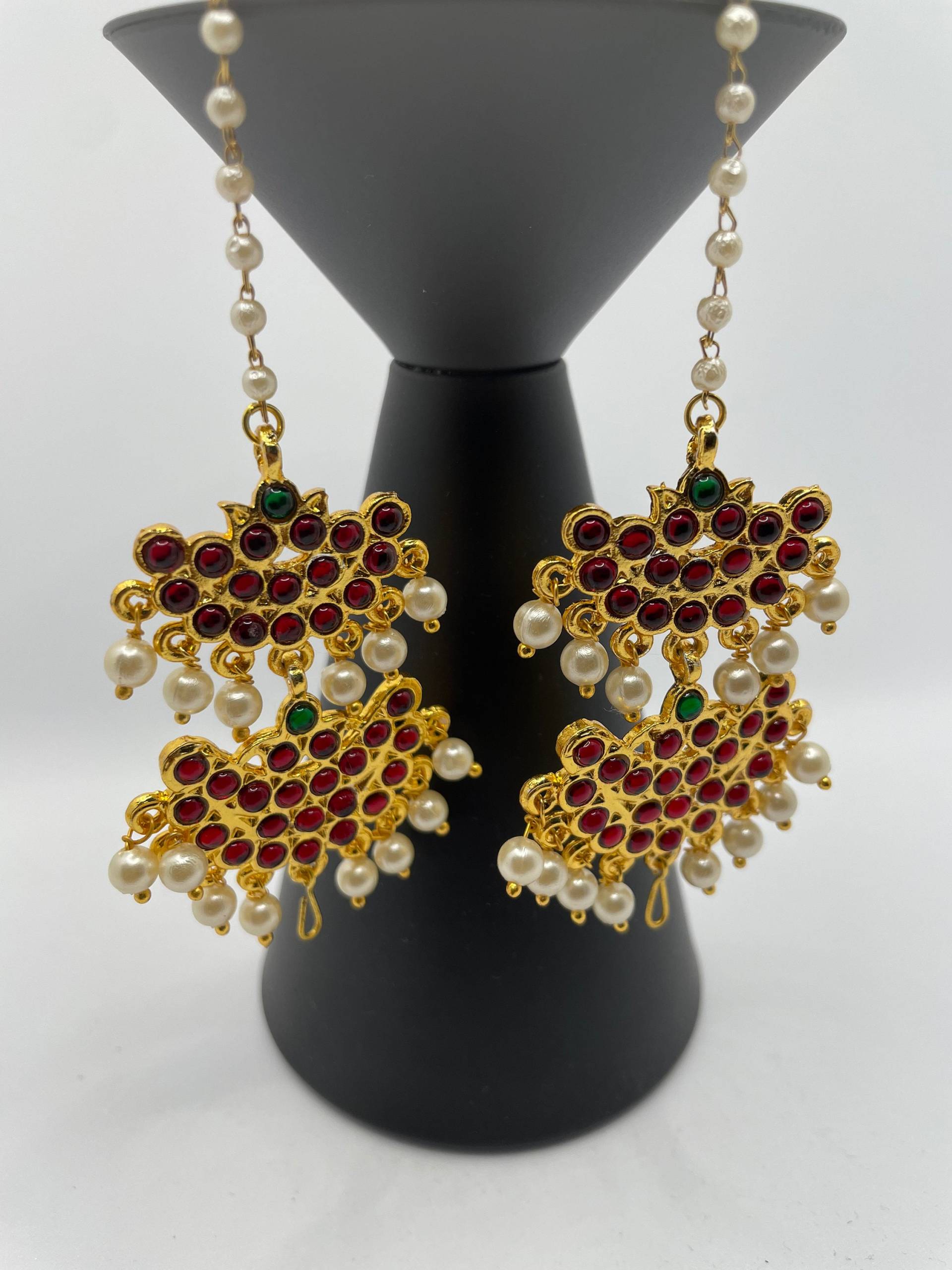 Handgemachter Kemp Designer Kaathu Maathi/ Maatal - Brautschmuck Kopfschmuck Farben Können Angepasst Werden Made in India von AharyaOnlineShop