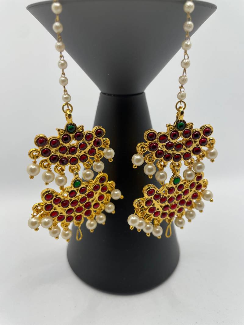 Handgemachter Kemp Designer Kaathu Maathi/ Maatal - Brautschmuck Kopfschmuck Farben Können Angepasst Werden Made in India von AharyaOnlineShop