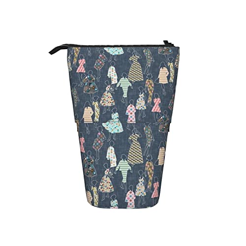 Ahdyr Dressmakers Midcentury Modern Teleskop-Federmäppchen, Stand-Up-Organizer, Kosmetiktasche, Make-up-Tasche, Schreibwaren, Federmäppchen von Ahdyr