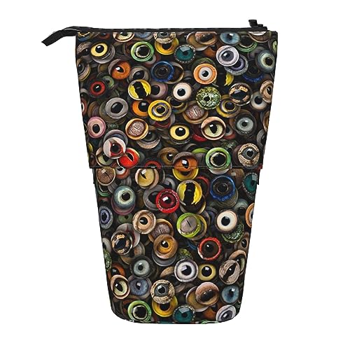 Ahdyr Eye Balls (2) Stehendes Federmäppchen, niedliche Stifttasche, Teleskop-Briefpapiertasche, Make-up-Kosmetiktasche für Frauen im Büro von Ahdyr