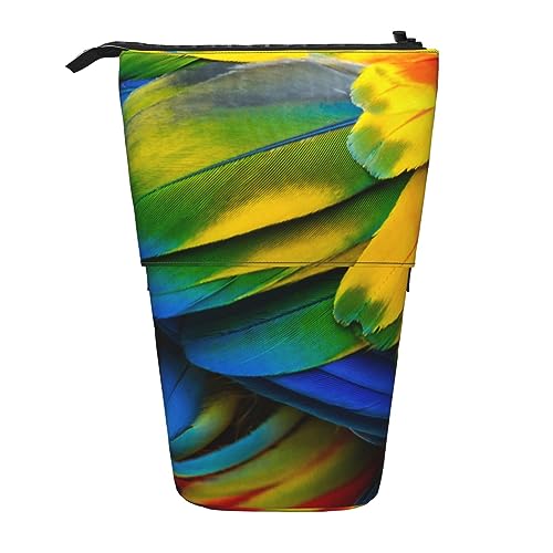 Ahdyr Fantastisches Federmäppchen mit Papageienfeder, niedliches Stiftetui, Teleskop-Briefpapiertasche, Make-up-Kosmetiktasche für das Büro von Frauen von Ahdyr