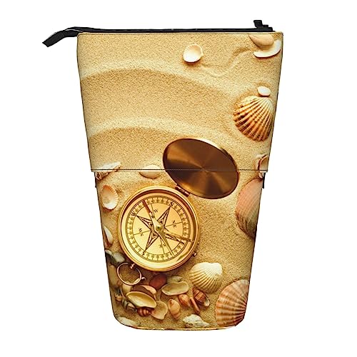 Ahdyr Federmäppchen, niedliches Stand-Federmäppchen, ausziehbares Federmäppchen, Organizer-Tasche für Schreibwaren im Meer und am Strand von Ahdyr
