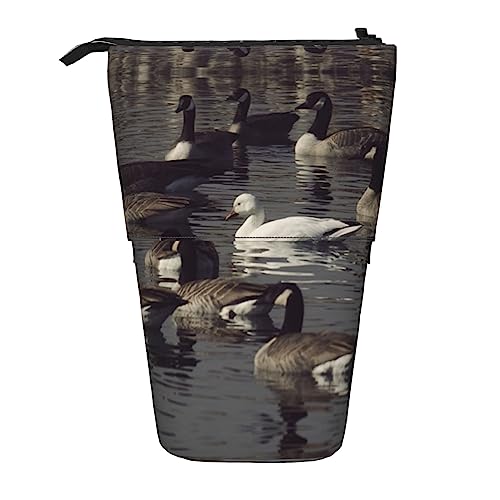 Ahdyr Federmäppchen, niedliches stehendes Federmäppchen, einziehbares Federmäppchen, Gans-Briefpapier-Organizer-Tasche von Ahdyr