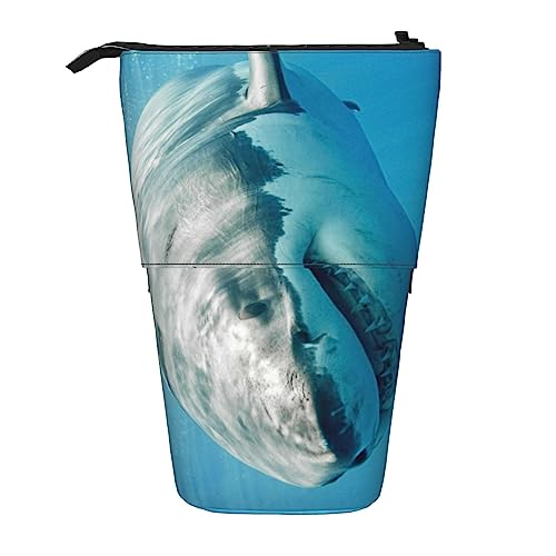 Ahdyr Federmäppchen, niedliches stehendes Federmäppchen, einziehbares Federmäppchen, Hai im Unterwasser-Briefpapier-Organizer von Ahdyr