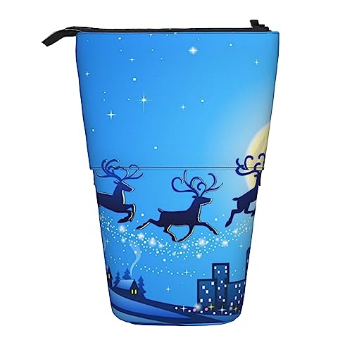 Ahdyr Federmäppchen, niedliches stehendes Federmäppchen, einziehbares Federmäppchen, Happy Christmas Rentier-Briefpapier-Organizer-Tasche Ahdyr Federmäppchen, niedliches stehendes Federmäppchen, einziehbares Federmäppchen, Happy Christmas Rentier-Briefpapier-Organizer-Tasche von Ahdyr