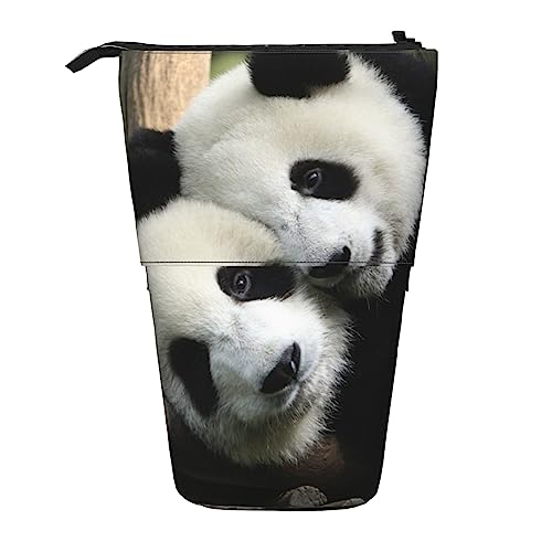 Ahdyr Federmäppchen, niedliches stehendes Federmäppchen, einziehbares Federmäppchen, Natur-Tiere-Panda-Briefpapier-Organizer-Tasche von Ahdyr