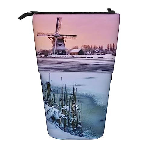 Ahdyr Federmäppchen, niedliches stehendes Federmäppchen, einziehbares Federmäppchen, Organizer-Tasche für Schreibwaren im Querformat von Ahdyr