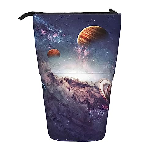 Ahdyr Federmäppchen, niedliches stehendes Federmäppchen, einziehbares Federmäppchen, Schreibwaren-Organizer-Tasche „The Solar System. von Ahdyr