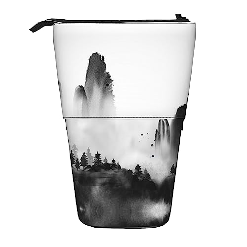 Ahdyr Federmäppchen, niedliches stehendes Federmäppchen, einziehbares Federmäppchen, Schreibwaren-Organizer-Tasche im Nebelwald-Wald von Ahdyr