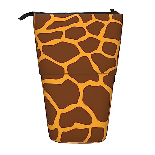 Ahdyr Federmäppchen, niedliches stehendes Federmäppchen, einziehbares Federmäppchen, Schreibwaren-Organizer-Tasche mit Giraffen-Aufdruck von Ahdyr