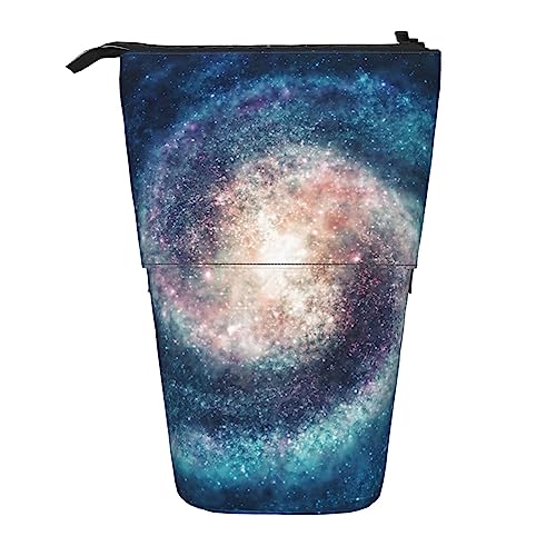 Ahdyr Federmäppchen, niedliches stehendes Federmäppchen, einziehbares Federmäppchen, Spiralgalaxien-Briefpapier-Organizer-Tasche von Ahdyr