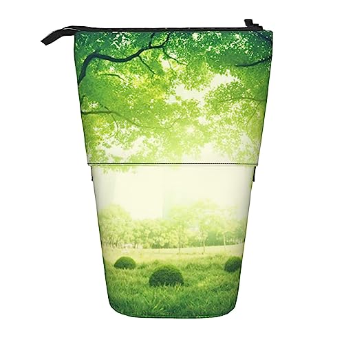 Ahdyr Federmäppchen, niedliches stehendes Federmäppchen, einziehbares Federmäppchen, Sunny Day in Summer Park Briefpapier-Organizer-Tasche von Ahdyr