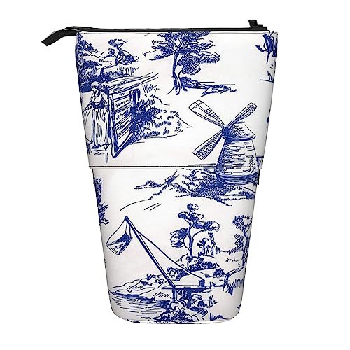 Ahdyr Federmäppchen, niedliches stehendes Federmäppchen, einziehbares Federmäppchen, Village Old Town Briefpapier-Organizer-Tasche von Ahdyr