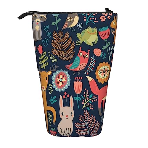 Ahdyr Federmäppchen, niedliches stehendes Federmäppchen, einziehbares Federmäppchen, Wald-süße Schreibwaren-Organizer-Tasche von Ahdyr