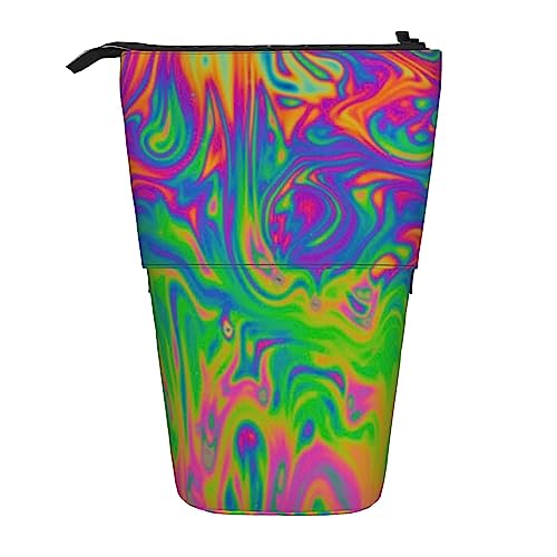 Ahdyr Federmäppchen, niedliches stehendes Federmäppchen, einziehbares Federmäppchen, abstrakte Illustration, Schreibwaren-Organizer-Tasche von Ahdyr