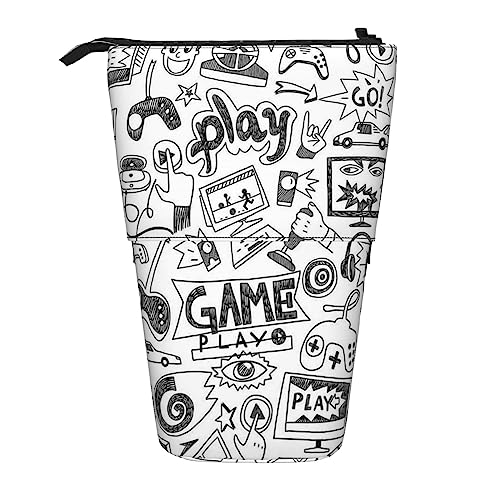 Ahdyr Federmäppchen, niedliches stehendes Federmäppchen, einziehbares Federmäppchen, einfarbige Skizzen-Briefpapier-Organizer-Tasche von Ahdyr