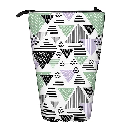 Ahdyr Federmäppchen, niedliches stehendes Federmäppchen, einziehbares Federmäppchen, geometrische Dreieck-Briefpapier-Organizer-Tasche von Ahdyr