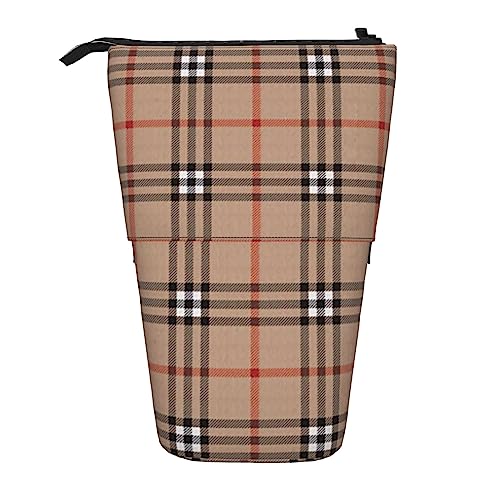 Ahdyr Federmäppchen, niedliches stehendes Federmäppchen, einziehbares Federmäppchen, geometrische Linien und Quadrate, Schreibwaren-Organizer-Tasche von Ahdyr