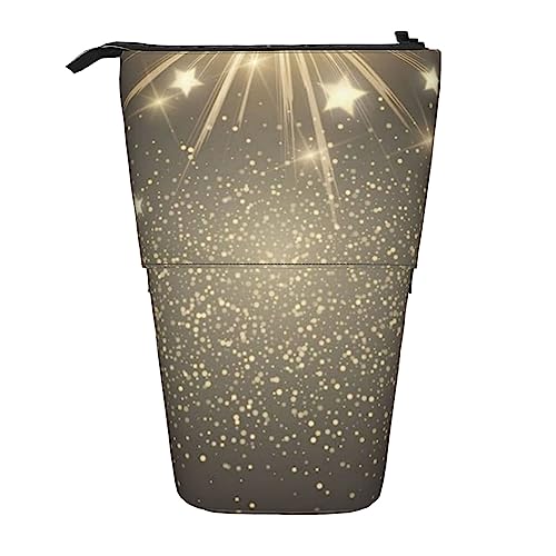 Ahdyr Federmäppchen, niedliches stehendes Federmäppchen, einziehbares Federmäppchen, goldene Ballon-Briefpapier-Organizer-Tasche von Ahdyr